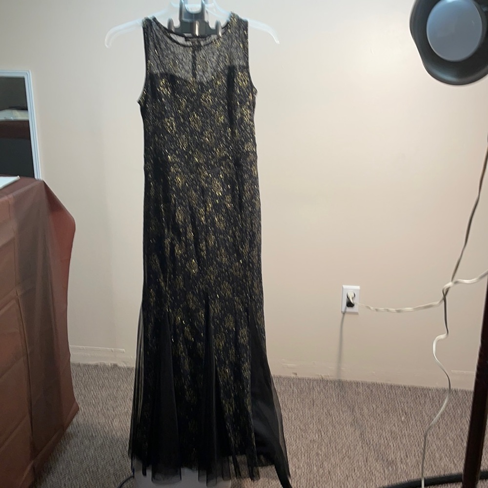 Candalite black,silver and gold metallics dress
